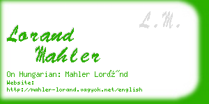 lorand mahler business card